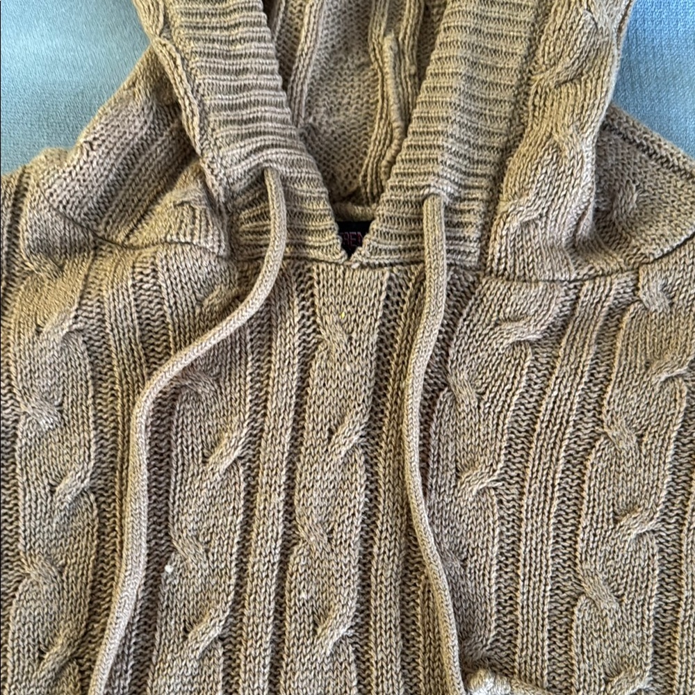 Trendy Threads Brown Cable Knit Hoodie - Picture 4 of 6